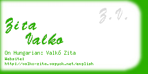 zita valko business card