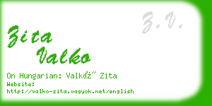 zita valko business card